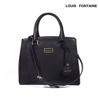 LOUIS FONTAINE กระเป๋าถือพร้อมสายสะพายยาว หนังแท้ เกรดพรีเมี่ยม รุ่น KELLY - ( สีดำ )