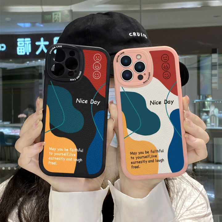 ggk-เคสโทรศัพท์สำหรับ-oppo-reno10-pro-5g-เคสหลังหนังลายการ์ตูนยิ้มได้เคสนิ่มทำจากซิลิโคน-pu-ปกหนัง