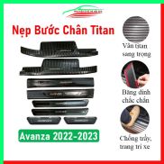 Bộ 8 nẹp bước chân trong ngoài ô tô Toyota Avanza 2022-2023 vân titan