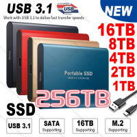 Original ความเร็วสูง256TB SSD 8TB แบบพกพาภายนอก Solid State Hard Drive USB3.1 16TB อินเทอร์เฟซฮาร์ดไดรฟ์มือถือสำหรับแล็ปท็อป