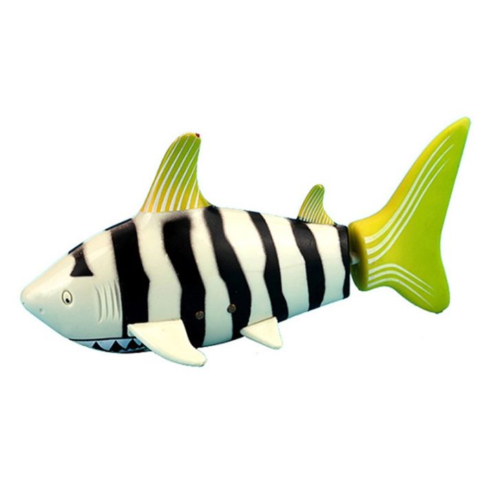 หุ่นยนต์ปลาบังคับวิทยุของเล่น-ปลาสีขาวพาดดำ-fish-radio-control-robot-fish-toy-fish-white-stripe-black