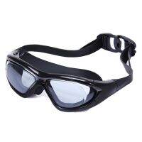 Men 39;s and Women 39;s Large Frame Plating Plain Light Near-sighted Diving Goggles Waterproof and Fog-proof Swimming Goggles