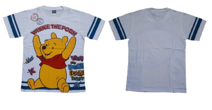 เสื้อยืดสีขาว-คอตตอน-เสื้อผ้าลายการ์ตูนลิขสิทธิ์แท้-ผู้หญิง-ผู้ชาย-เสื้อแขนสั้น-แฟชั่น-winnie-the-pooh-t-shirt-dws101-228-หมีพูห์-ทิกเกอร์-bestshirt