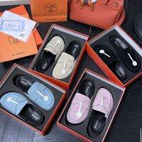 2023 HerˉmÉsˉSummer New Genuine Leather Thick Sole Casual Womens Outwear Flat Bottom Muller Shoes