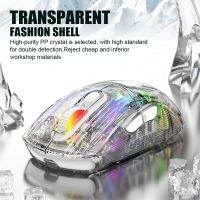 XYH20 Wireless Bluetooth Transparent Mouse Wired+2.4G+BT For PC/Laptop/Tablet RGB