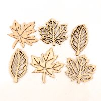 【YF】▦♝  Natual Leaves Pattern Scrapbooking Painting Accessory Sewing Decoration 50-52mm 10pcs