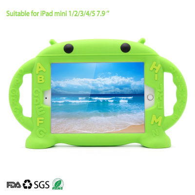 2021Ipad 2 3 4 Silicone Case iPad Mini 1 2 3 4 Kid Soft Handles Stand with Shockproof Case Stand for ipad 7.9 9.7
