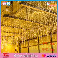 CTใหม่ 4M/5M 96/216LEDs LED ม่านสตริงไฟ ICICLE eith 8 โหมดสำหรับปาร์ตี้สติกเกอร์ตกแต่งเวทีพร้อมปลั๊ก ไฟห้อย0.4-0.8เมตร AC 220โวลต์สวนถนนกลางแจ้งไฟตกแต่งวันหยุด