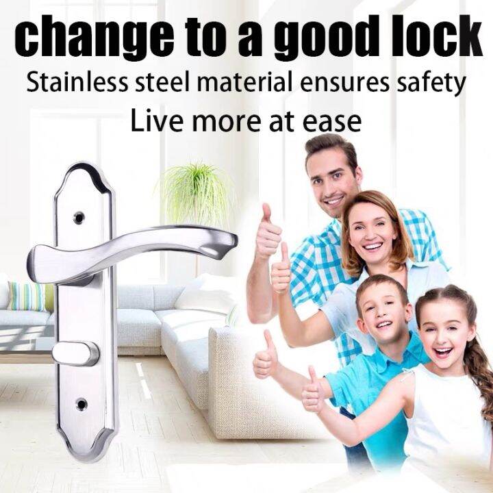 Hot 304 stainless steel Door Knob Set Silent Door Lock AntiTheft Room