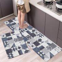 Geometric Kitchen Foot Mats Home Quick Dry Bathroom Door Mat Carpet Living Room Doormat Washable Non-slip Kitchen Long Rug Set