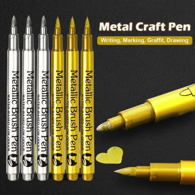 【CC】™  1/2Pc Metallic Pens Permanent Gold Color Crafts Manga Scrapbooking School Stationery Supplies