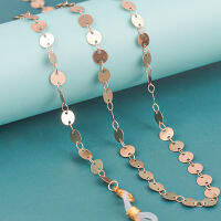 Hot1Pc ทองแดงสีทองแว่นตาโซ่ข้ามมุกคลิปหลอดแฉกโซ่สำหรับผู้หญิงแว่นตาตกแต่งเครื่องประดับแฟชั่น