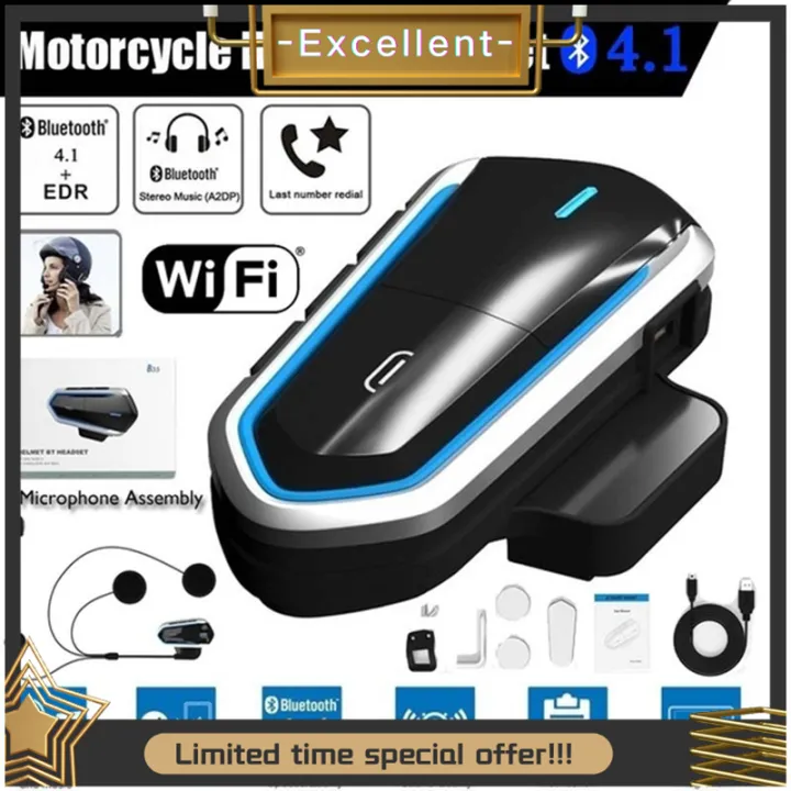 Excellent Motorcycle Helmet Intercom Bluetooth Interphone Headset FM