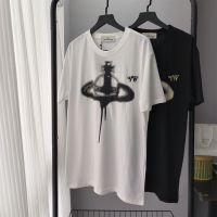 【NEW COMING】New Spring/Summer Saturn Inkjet Loose Cotton T-shirt Printed Short Sleeve Couple