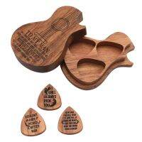 3Pcs Wood Guitar Picks Acoustic Electric Musical Instrument Accessory with Box