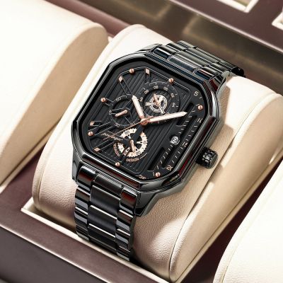 Hot Seller 2023 fashion new waterproof luminous calendar square mens watch student temperament