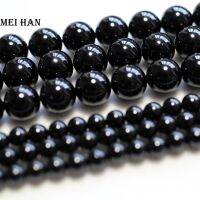 Meihan (1strand/set) natural 8+-0.3mm black spinel smooth round loose beads for jewelry making design or gift Mobile Accessories