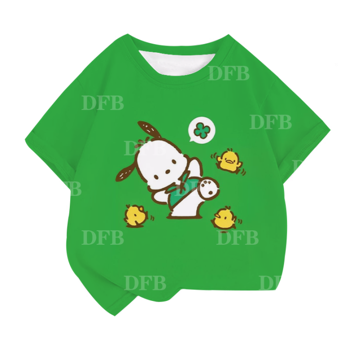 pachacco-เสื้อยืดอนิเมะสำหรับเด็ก-เสื้อยืดลายแขนสั้นพิมพ์ลายระบายอากาศที่สะดวกสบายใส่ได้ทุกวันเสื้อน่ารักสำหรับเด็กผู้ชายและเด็กผู้หญิง