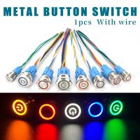 12/16/19mm Waterproof Metal Push Button Switch LED Light Momentary Latching Car Engine Power Switch 3V 5V 12V 24V 220V Red Blue