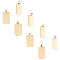 1Box 304 Stainless Steel Pendants Stamping Blank Tag Rectangle Golden 43x24x1mm Hole: 3x6mm 10pcs/box