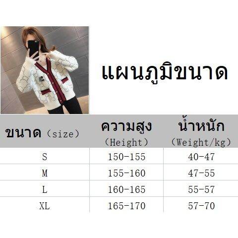 เสื้อไหมพรมหน้าหมี-สีน้ำเงิน-เสื้อกันหนาว-ผญ-เสื้อคลุม-เสื้อกันหนาวสตรีคาร์ดิแกนชุดเกาหลี