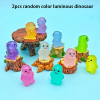 zhaowei 2Pcs Cute Cartoon Luminous Ornaments 3D Colorful Resin Dinosaur Oranment Decor