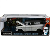 1:24 FRANKENSTEIN &amp; 1957 CHEVY SUBURBAN จำลอง Diecast รถโลหะ Chevrolet รุ่นรถของขวัญคอลเลกชัน J129