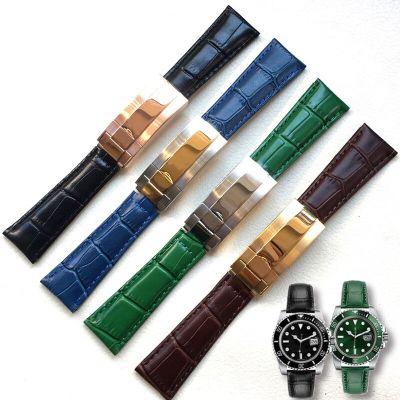 สายนาฬิกาข้อมือสำหรับ Rolex SUBMARINER เรือยอชท์-Master เดย์โทนา GMT ลายจระเข้ผู้ชายหนังสายนาฬิกาอุปกรณ์เสริมนาฬิกาข้อมือเข็มขัด CarterFa