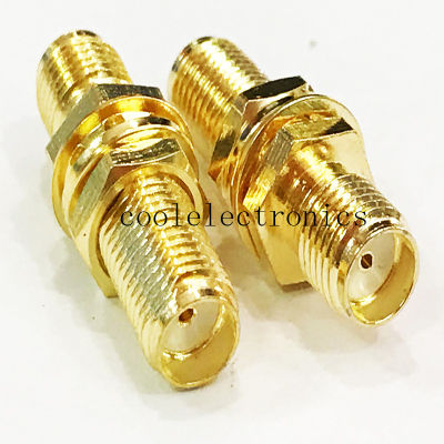 2pcs SMA Jack Female to SMA Female Nut Bulkhead RF Coax Adapter Connector