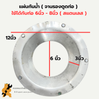 จานรองกระโหลกตูดท่อ 6นิ้ว 8นิ้ว สแตนเลส ท่อพญานาค ท่อดูดน้ำ ท่อสูบน้ำ แผ่นกันน้ำท่อดูดน้ำ จานรองตูดท่อสูบน้ำ จานรองกระโหลกตูดท่อ