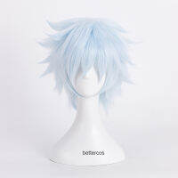 BORUTO NEXT GENERATIONS Mitsuki Cosplay Wig Short Light Blue Heat Resistant Synthetic Hair Wig + Wig Cap