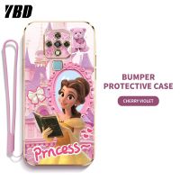 YBD เคสโทรศัพท์ สำหรับ Infinix Tecno Camon 16 Pro CE7 CE7j CE9h ตุ๊กตาบาร์บี้ลวดลายหมีน้อยน่ารักหรูหราเปลือกซิลิโคนนิ่มเคลือบอิเล็คโทรเพลทพร้อมฟรีสายคล้อง