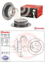 08 5625 21 จานเบรค ล้อ R (ยี่ห้อ BREMBO) รุ่น UV TOYOTA Camry 2.2 SXV10 SXV20, AT190 ST191 ปี 1991-1996