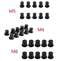 10 Pcs M4/M5/M6 Rubber Well Nuts Blind Fastener Windscreen Windshield Fairing Cowl Fastener Accessories for Motorcycle