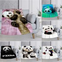 New Style Cute Kawaii Panda Baby Printed Modern Blanket Flannel Soft Plush Sofa Bed Throwing Cartoon Blankets for Bed Gift King Queen Size