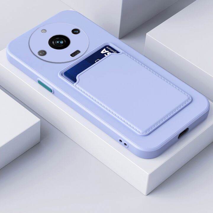 เคสสำหรับ-realme-11-pro-plus-realme11-11pro-pro-5g-2023เคสใส่โทรศัพท์ปกหลังมีช่องเสียบบัตรกันกระแทกผิวซิลิโคนยืดหยุ่น-tpu-นิ่มกันกระแทกรู้สึกสีทึบ