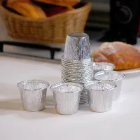 【hot】 25/50Pcs Disposable Aluminum Foil Baking Cups Egg Tart Pan Tar Mold Bakewares with Tin Barbecue Seasoning Cup