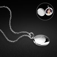 ✒卍✜ Female 925 sterling silver necklace creative round box pendant design can be placed photos ladies popular jewelry Free shipping