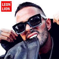 ☢๑✾ LeonLion 2023 Square Sunglasses Men Retro Eyeglasses Men/Women Gradient Clear Lens Glasses Men Gafas Lentes De Sol Mujer UV400