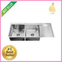 ซิงค์ฝัง 2 หลุม 1 ที่พัก AXIA TRITON 12050 สีเงินBUILT-IN SINK AXIA TRITON 12050 2B1D SILVER **คุณภาพดี**