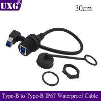 USB 3.0 Type-B Panel Mount Connector IP67 Waterproof Cable 30cm Type-B printer Male to Female Extension cord cables Water Proof