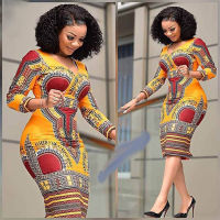 African Dresses for Women Dashiki Print 2022 News Tribal Ethnic Fashion V-neck Ladies Clothes Casual y Dress Robe Party