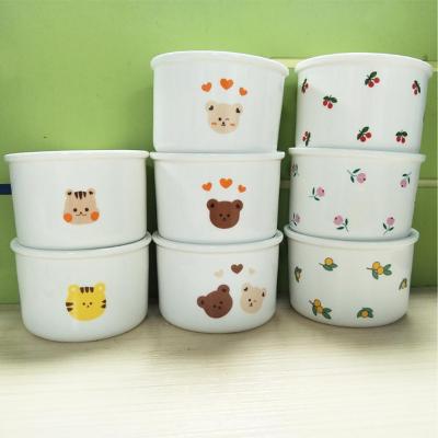 200ml Cartoon Ceramic Bowl Microwaved Toddler Bowl Baby Food Salad Rice Bowl Inside Scale Infant Feeding Bowl Baby Food Bowl