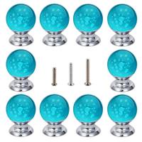 Crystal Cabinet Knobs Round Glass Kitchen Cupboard Drawer Dresser Bookcase Pull Handle with 3 Size Screws Door Hardware Locks