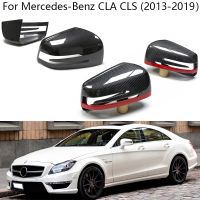 สำหรับ Mercedes-Benz CLA CLS W117 W218 2013 2014 2015-2019กระจกมองหลังรถคาร์บอนไฟเบอร์จริงฝาปิดอุปกรณ์เสริมสำหรับยานพาหนะ