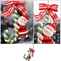 Christmas Candy Cane Ornaments Resin Santa Snowman Reindeer Holding The Lovely Candy Cane For Xmas Tree Hanging Decorations