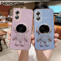 DKHORSING OPPO เคสมือถือชุบโลหะกันตกใหม่ A78 5G กล้องปกป้องปลอกอ่อน Oppo A78 2023กับนักบินอวกาศฝาปิดมีที่ยึด