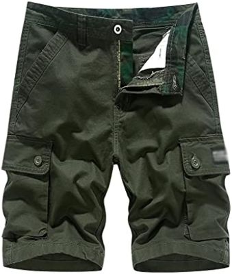 GELTDN Cargo Shorts Mens Shorts Mens Pants Loose Multi-pocket Cotton Beach Shorts Mens (Color : A, Size : 32)