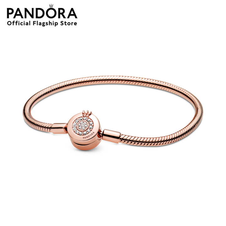 pandora-bronze-sparkling-crown-o-snake-chain-bracelet-เครื่องประดับ-สร้อยข้อมือ-สีโรส-โรส-สร้อยข้อมือสีโรส-สร้อยข้อมือโรส-ชาร์ม