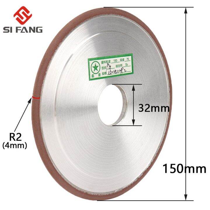 จานเจียรเพชรขนาด150มม-หน้าปัดเพชรขอบวงกลม150มม-สำหรับเครื่องมือตัดเหล็กเจาะทังสเตน-r1-r1-5-r2-r3-r5-r4